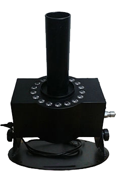 A black equipment on top of a white background.