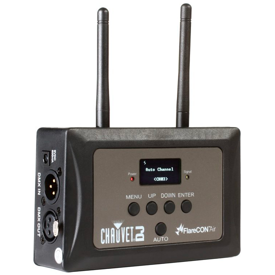 A wireless transmitter with two microphones attached to it available for audio rental services.